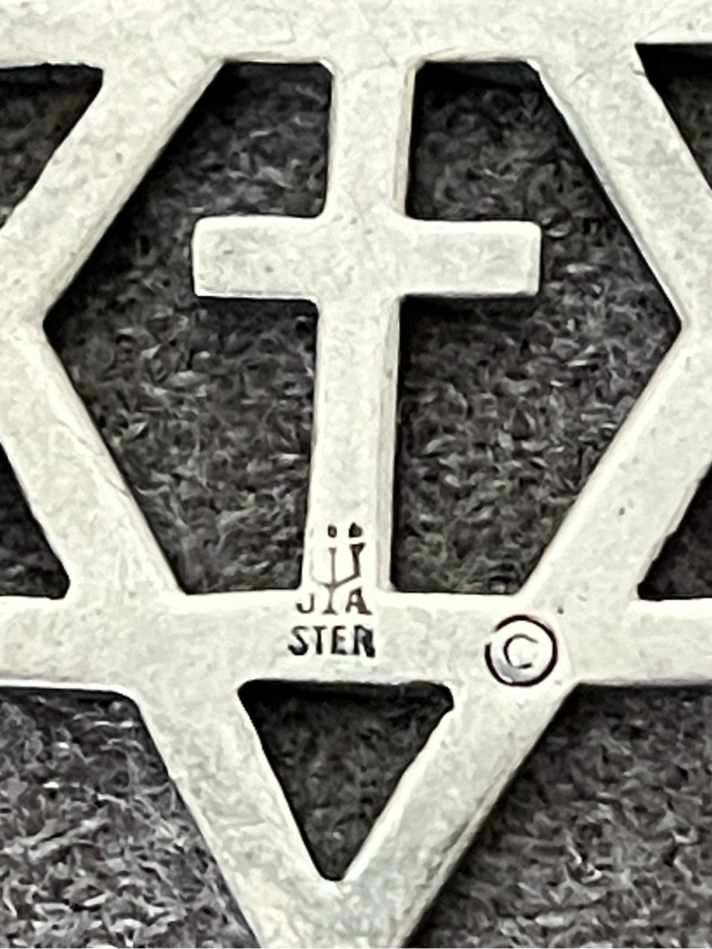 James Avery Sterling Cross Star of David Pendant - Picture 3 of 7